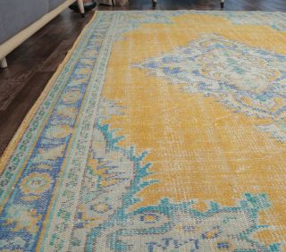 Erke - Orange Yellow Vintage Area Rug - Thumbnail