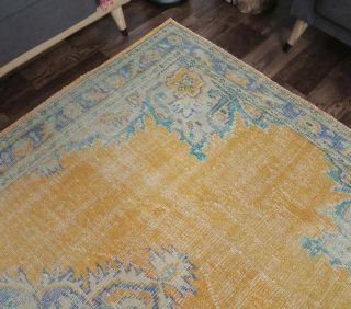 Erke - Orange Yellow Vintage Area Rug - Thumbnail