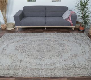 Esenbike - Gray Oriental Vintage Rug - Thumbnail