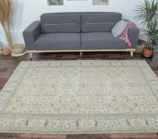 Eshay - Beige Oriental Vintage Rug - Thumbnail