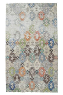 Estella - Colorful Damask Vintage Rug - Thumbnail