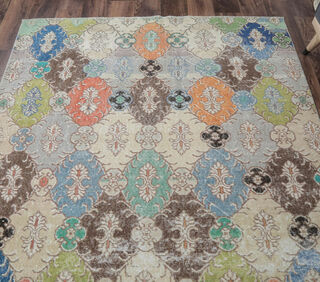 Estella - Colorful Damask Vintage Rug - Thumbnail