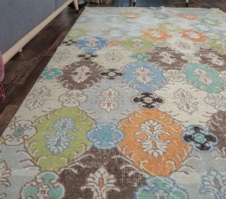 Estella - Colorful Damask Vintage Rug - Thumbnail