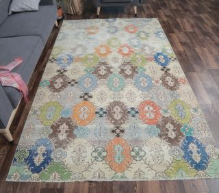 Estella - Colorful Damask Vintage Rug - Thumbnail