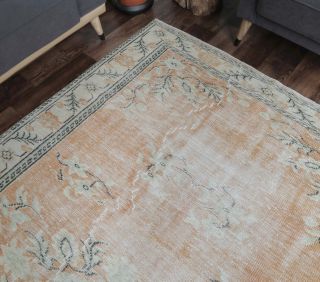 Etil - Faded Orange Boho Chic Vintage Rug - Thumbnail