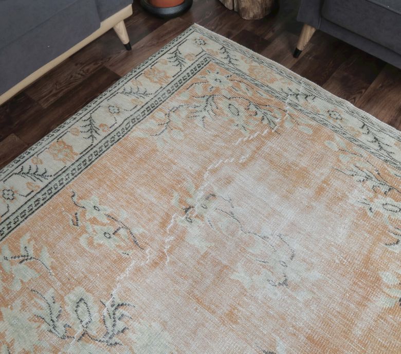 Etil - Faded Orange Boho Chic Vintage Rug