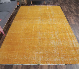 Eudora - Orange Overdyed Vintage Rug - Thumbnail