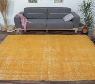 Eudora - Orange Overdyed Vintage Rug - Thumbnail