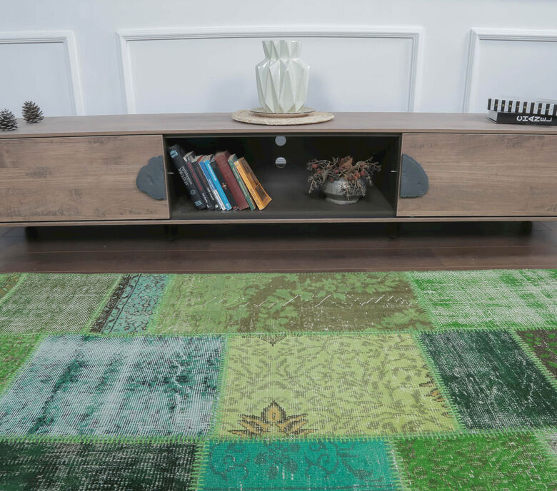 Evrim - Green Patchwork Rug