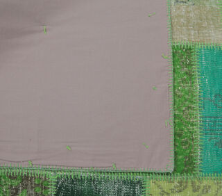 Evrim - Green Patchwork Rug - Thumbnail