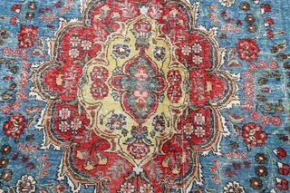 Blue Handmade Persian Vintage Rug - Thumbnail