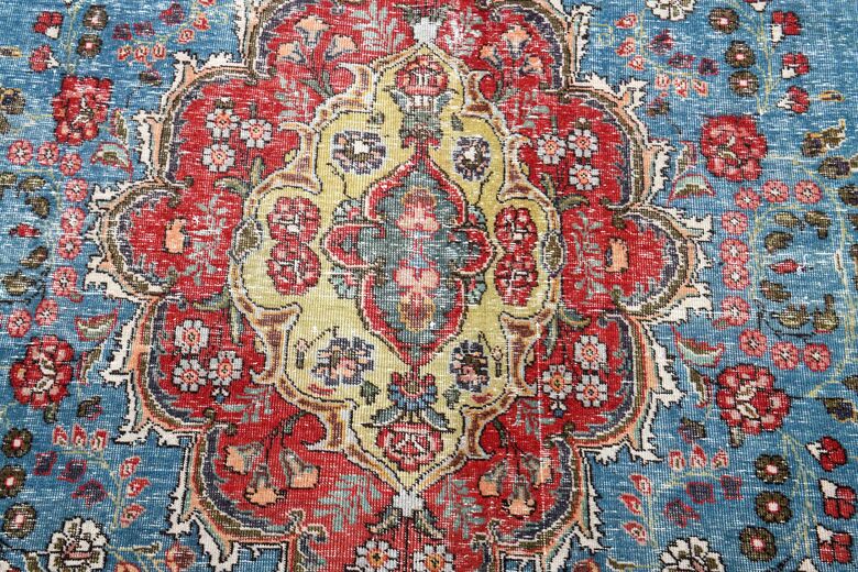 Blue Handmade Persian Vintage Rug