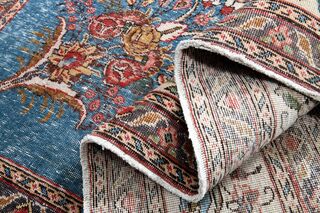 Blue Handmade Persian Vintage Rug - Thumbnail