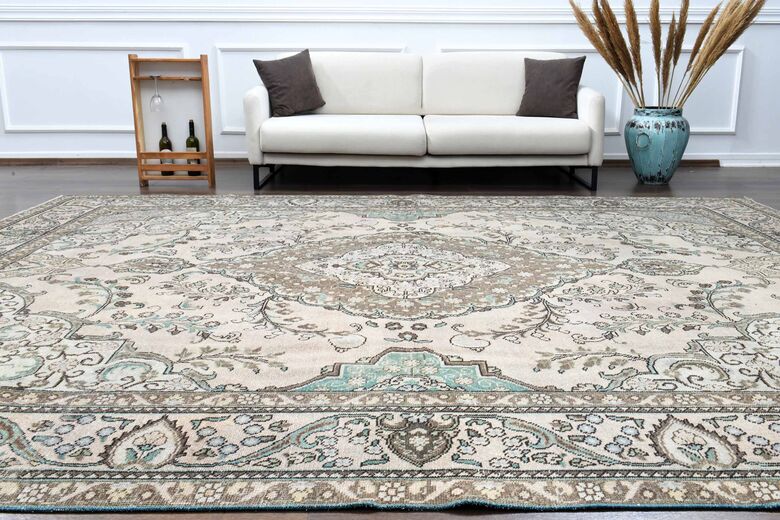 Faded Pink Handmade Persian Vintage Rug