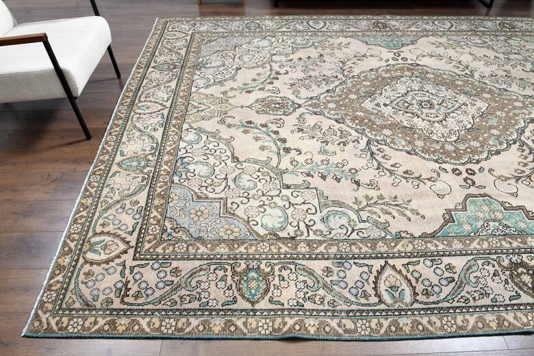 Faded Pink Handmade Persian Vintage Rug