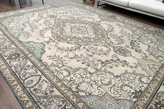 Faded Pink Handmade Persian Vintage Rug - Thumbnail