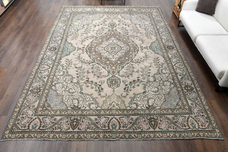 Faded Pink Handmade Persian Vintage Rug