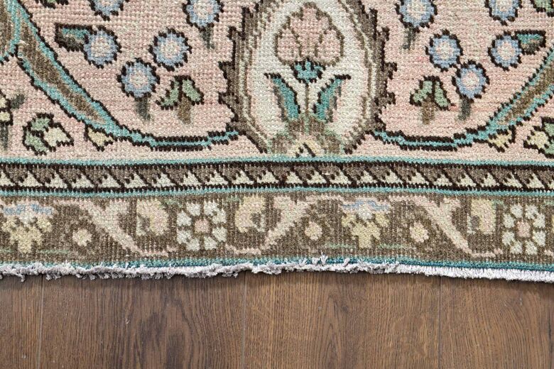 Faded Pink Handmade Persian Vintage Rug