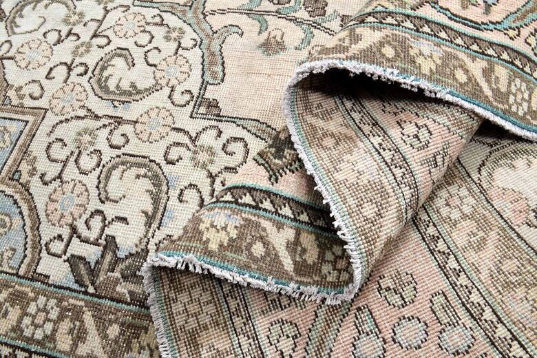 Faded Pink Handmade Persian Vintage Rug