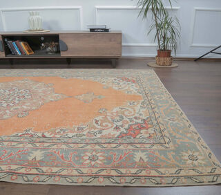 Fatmagul - Orange Persian Rug - Thumbnail