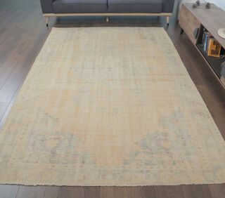 Ferhan - Faded Beige Blush Boho Vintage Rug - Thumbnail