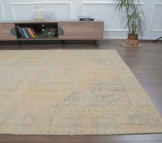 Ferhan - Faded Beige Blush Boho Vintage Rug - Thumbnail