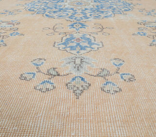 Feride - Turkish Oriental Orange Area Rug - Thumbnail