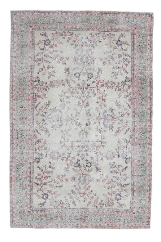 Feyzam - Bordered Floral Vintage Rug