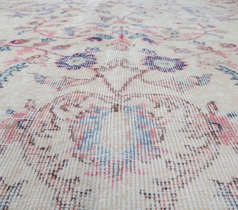 Feyzam - Bordered Floral Vintage Rug