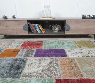 Gabriella - 1970's Vintage Patchwork Rug - Thumbnail