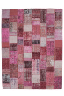 Gelincik - Pink Handmade Patchwork Rug - Thumbnail