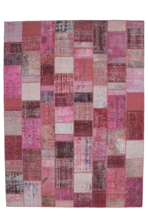 Gelincik - Pink Handmade Patchwork Rug