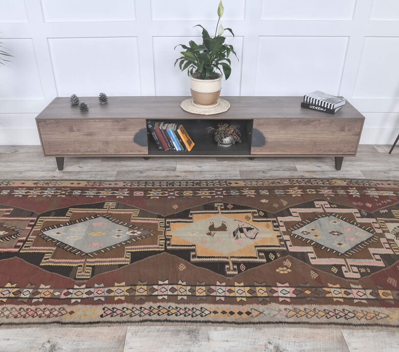 Gracelynn - Wide Runner Vintage Kilim Rug