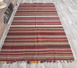 Guher - Red Kilim Area Rug - Thumbnail