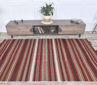 Guher - Red Kilim Area Rug - Thumbnail