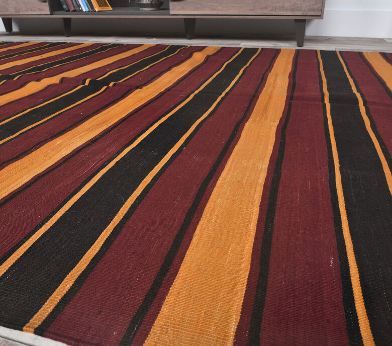 Gulcicek - 1980's Striped Kilim