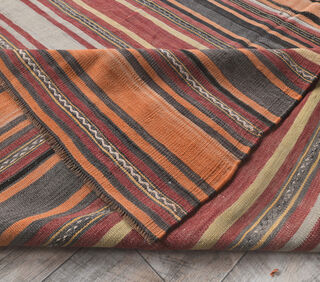 Gulcin - Striped Kilim Rug - Thumbnail