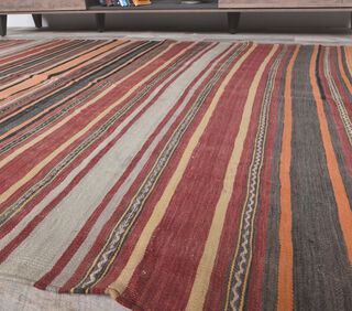 Gulcin - Striped Kilim Rug - Thumbnail