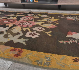 Gulyuz - Floral Kilim Rug - Thumbnail