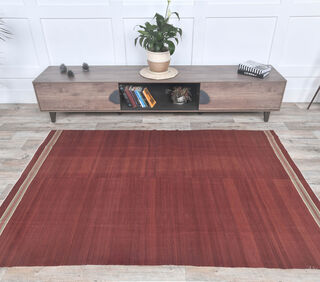 Gunsu - Red Solid Kilim - Thumbnail