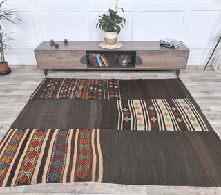 Gurkan - Original Vintage Flatweave Rug - Thumbnail