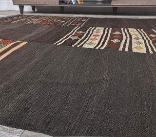 Gurkan - Original Vintage Flatweave Rug - Thumbnail