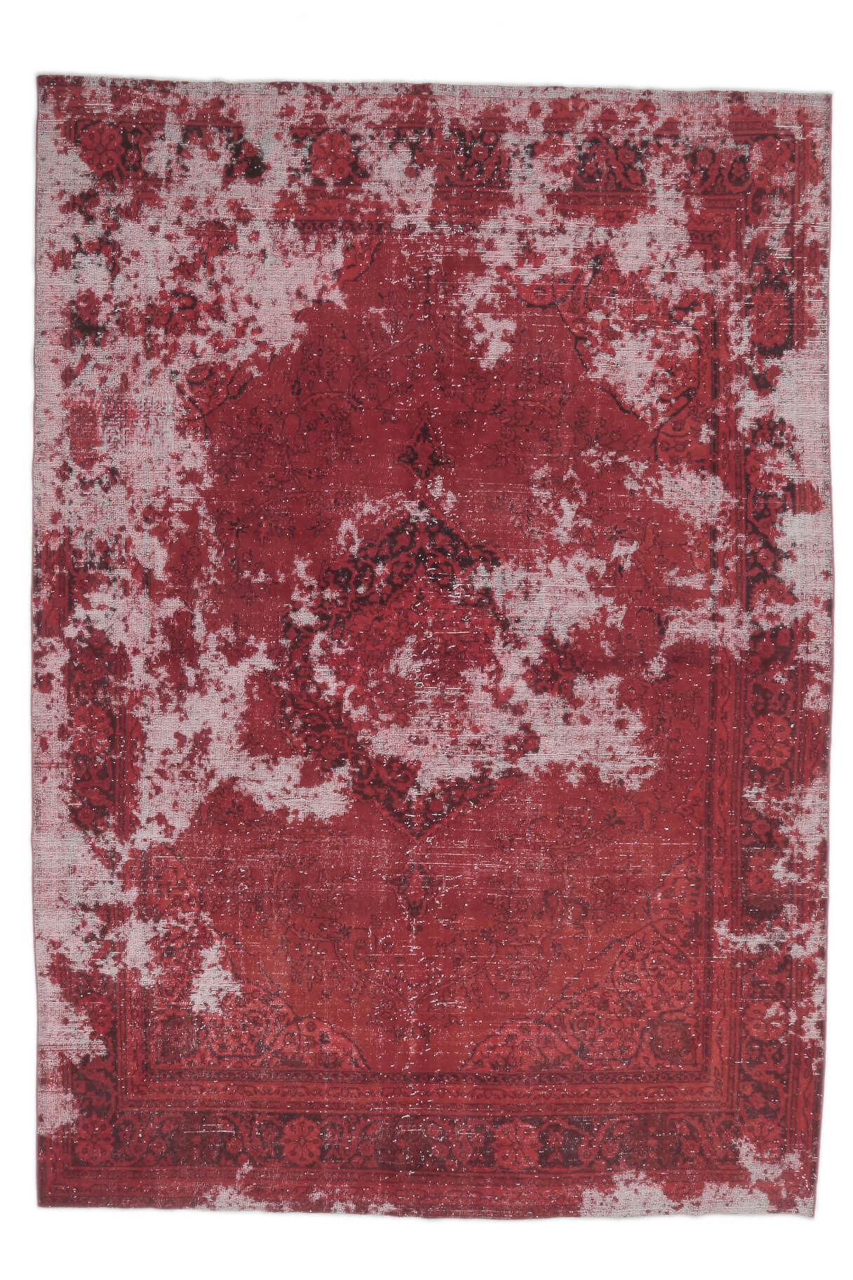 8x12 Overdyed Distressed Area Rug, Over Dyed Distressed Rugs