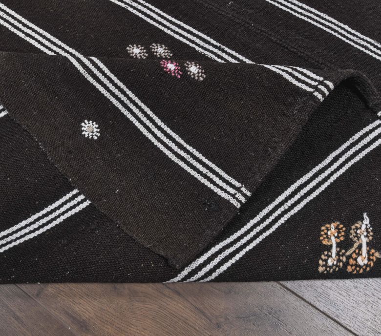 Haley - Black Kilim Rug