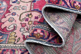 Vibrant Pink Handmade Persian Vintage Rug - Thumbnail