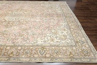 Faded Pink Handmade Persian Vintage Rug - Thumbnail