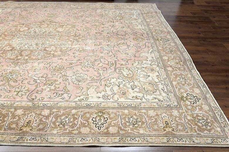 Faded Pink Handmade Persian Vintage Rug