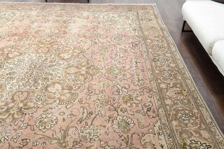 Faded Pink Handmade Persian Vintage Rug - Thumbnail