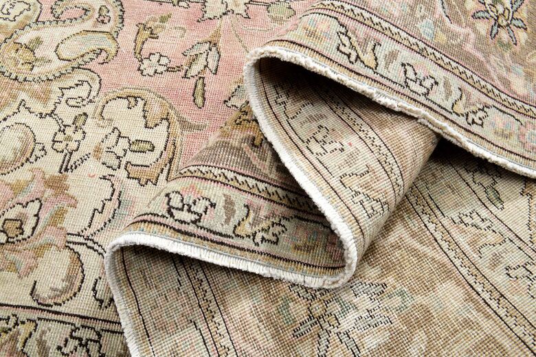 Faded Pink Handmade Persian Vintage Rug