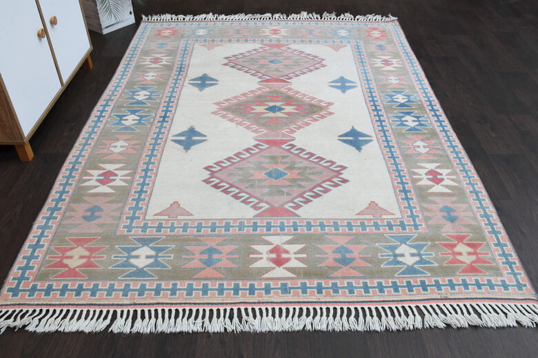 Handmade Vintage Large Area Rug